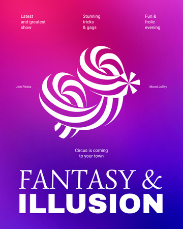 Energetic Circus Show Announcement With Illussion In Gradient Poster 16x20in Design Template