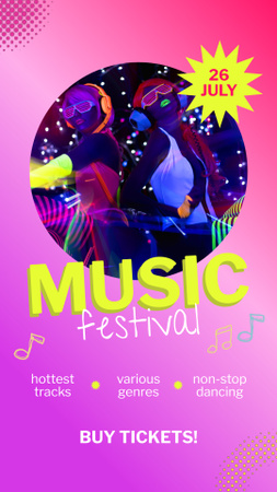 Music Festival Ad Instagram Video Story Design Template