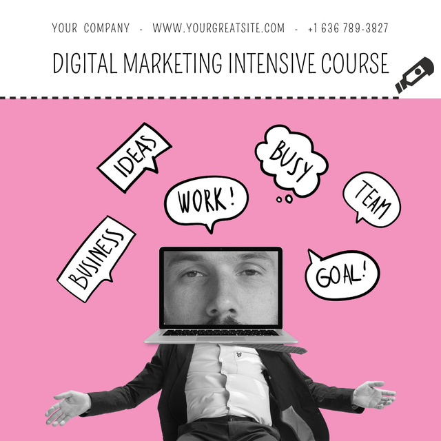 Ontwerpsjabloon van Instagram van Digital Marketing Course Ad