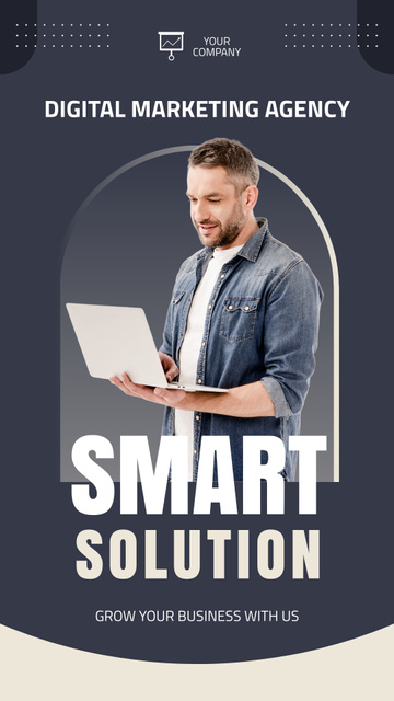 Modèle de visuel Smart Solutions And Marketing Firm Assistance - Instagram Story
