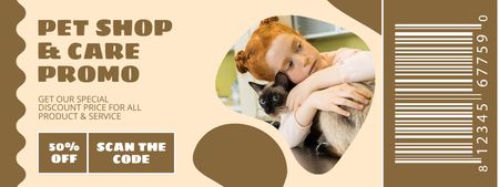 Pet Shop Promo on Brown Coupon Design Template