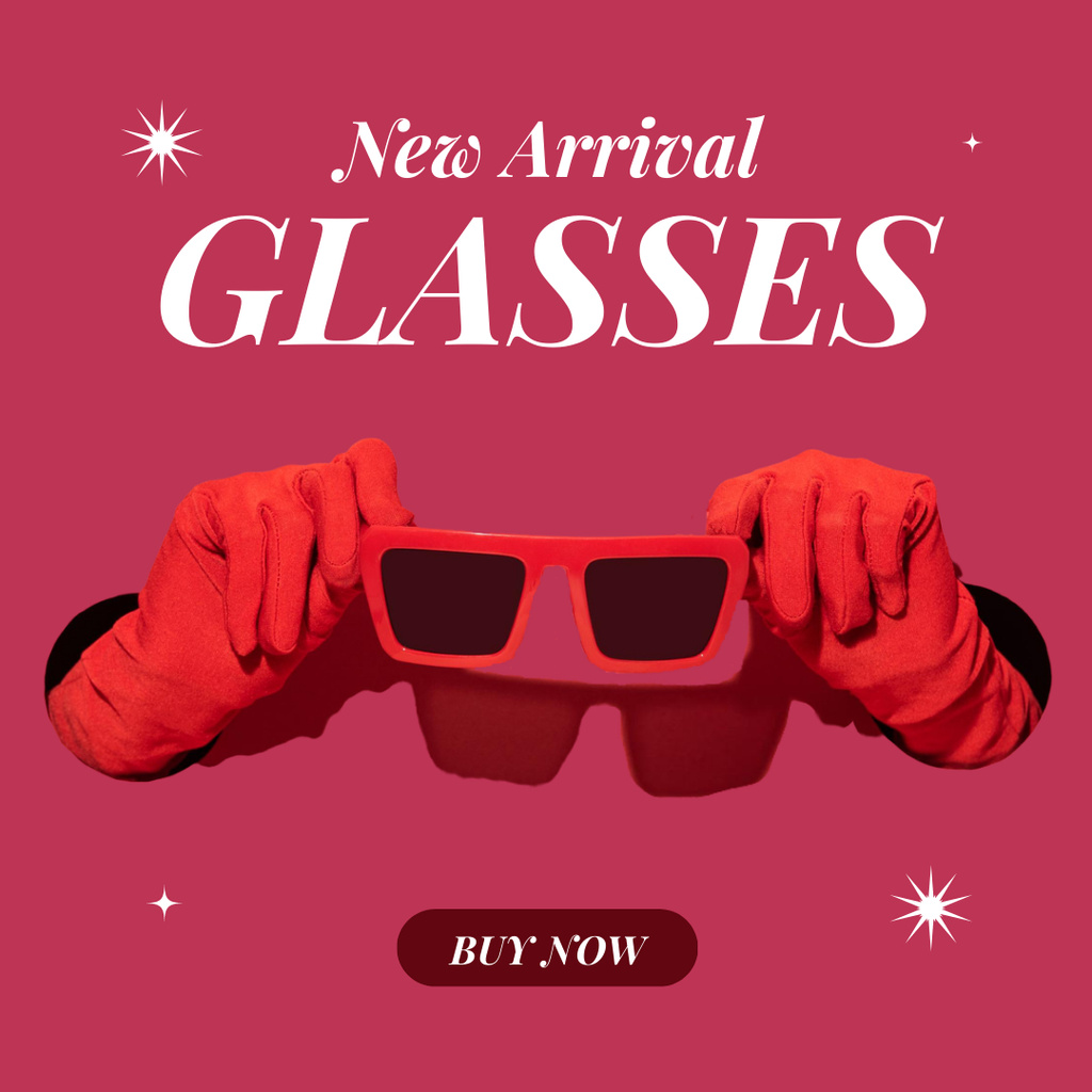 Ontwerpsjabloon van Instagram van New Stylish Glasses Sale Offer