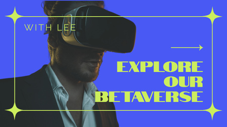 Man in Virtual Reality Glasses Youtube Thumbnail Design Template