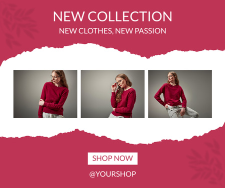 Modèle de visuel Offre de vente de la nouvelle collection de vêtements - Facebook