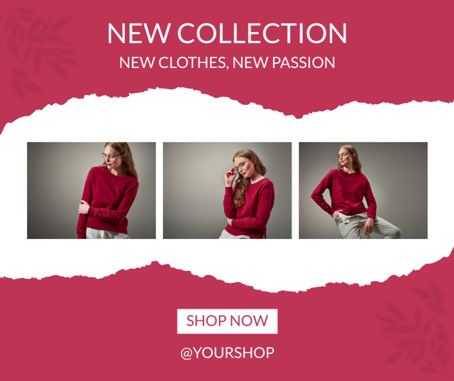 New Clothes Collection Sale Offer Facebook Šablona návrhu