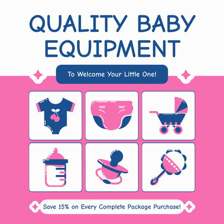 Quality Baby Equipment at Reduced Price Instagram AD Design Template