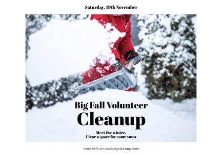 Winter Volunteer clean up Poster B2 Horizontal Design Template