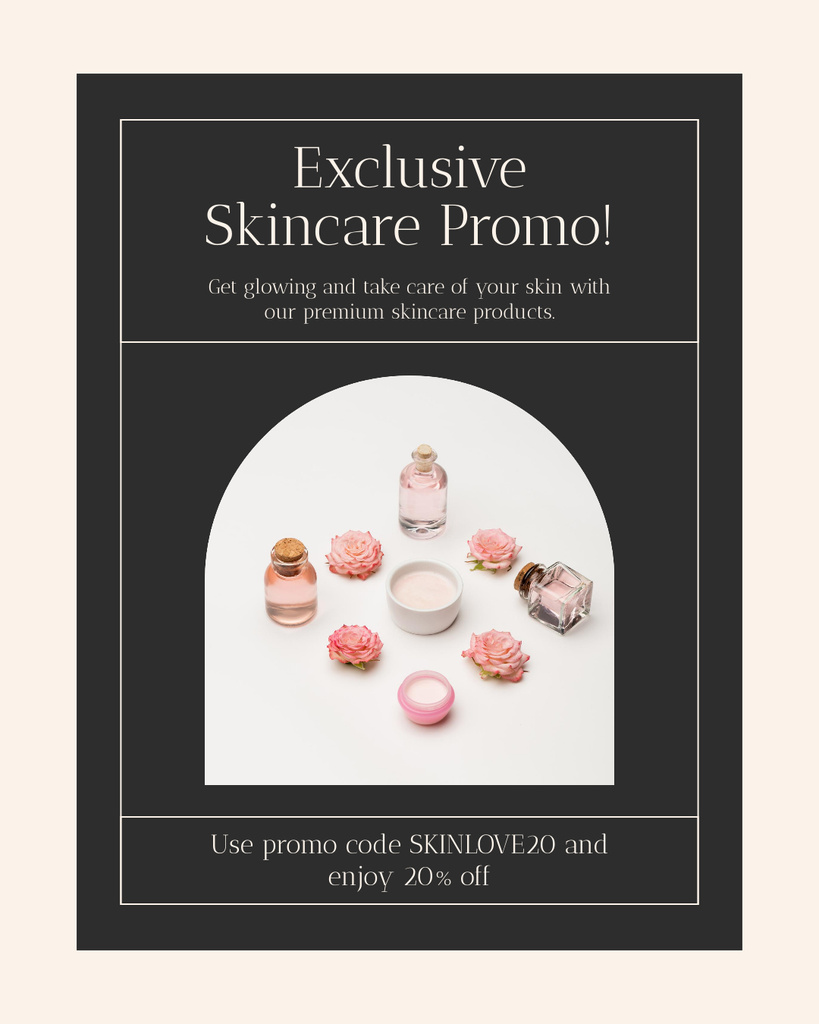Exclusive Promo of Skincare Products Instagram Post Vertical Tasarım Şablonu
