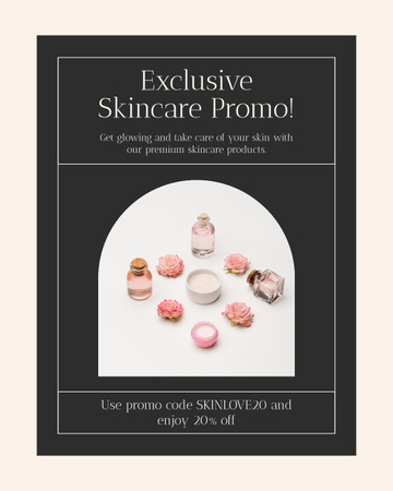 Modèle de visuel Promo exclusive de produits de soins de la peau - Instagram Post Vertical