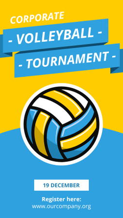 Volleyball Tournament Announcement  Instagram Story Design Template