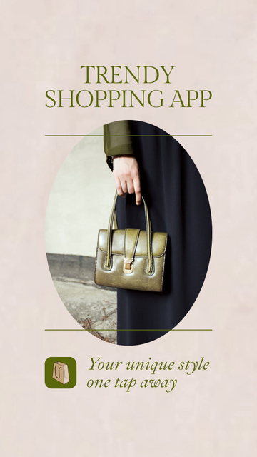 Trendy Shopping App With Handbags Instagram Video Story tervezősablon
