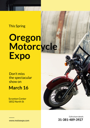 Szablon projektu Motorcycle Exhibition Event Announcement Poster A3