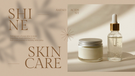 Skincare Ad with Cosmetic Jars Full HD video Design Template