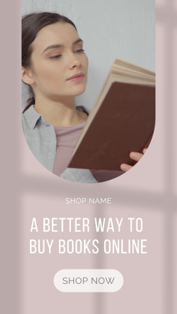 Woman Reading Book Instagram Video Story Design Template