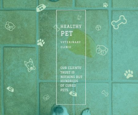Healthy pet veterinary clinic Large Rectangle Design Template