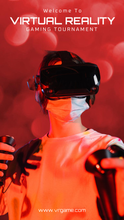 Plantilla de diseño de Anuncio de torneo de juegos de realidad virtual Instagram Story 