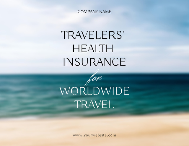 Insurance Company Advertising with Beautiful Sea Flyer 8.5x11in Horizontal – шаблон для дизайну