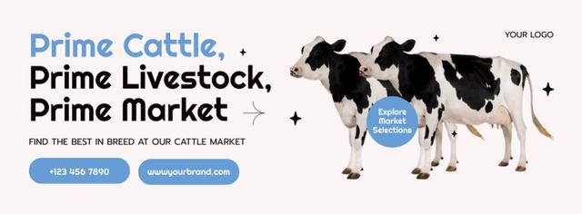 Premium Offers at Cattle Market Facebook cover Modelo de Design