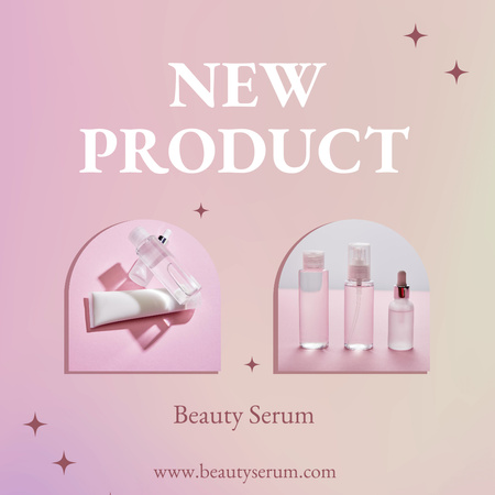 Beauty Serum Ad with Bottles and Tubes  Instagram Design Template