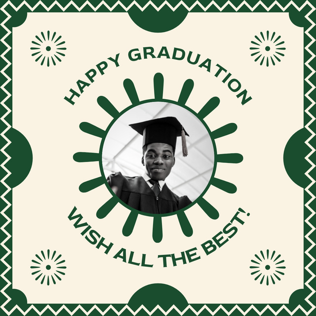 Best Wishes for African American Student LinkedIn post Design Template