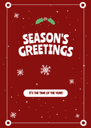 Magical Christmas and Happy New Year Cheers with Minimalistic Decoration Postcard A6 Vertical Design Template