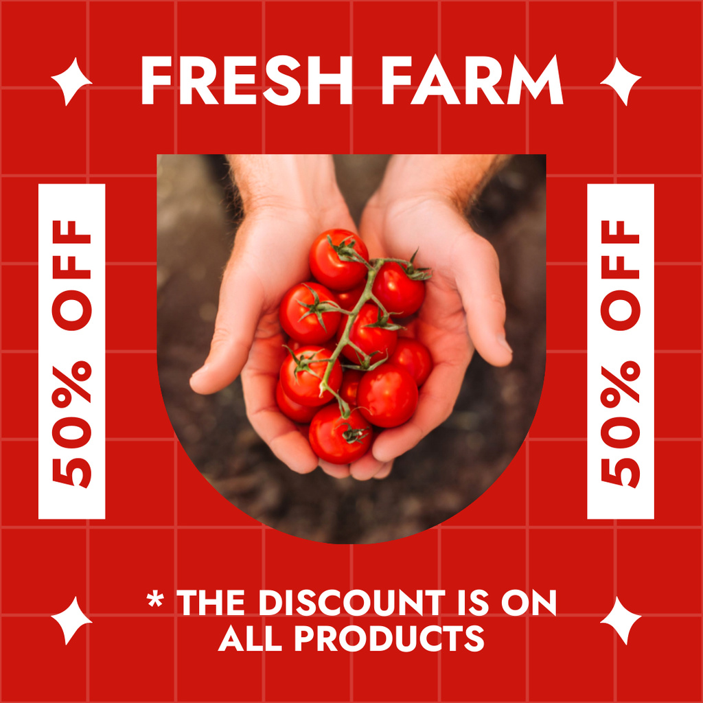 Fresh Farm Tomatoes Instagramデザインテンプレート
