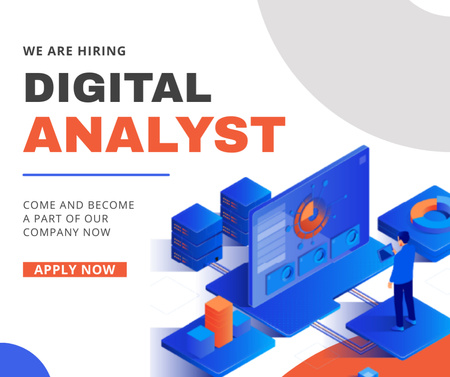 Ad of Recruitment of Digital Analysts Facebook Design Template