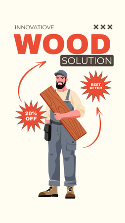 Creative And Timely Woodworking With Discounts Instagram Story Design Template