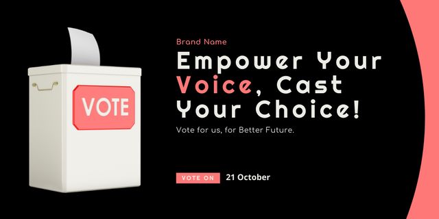 Election Announcement with 3D Ballot Box Twitter – шаблон для дизайна