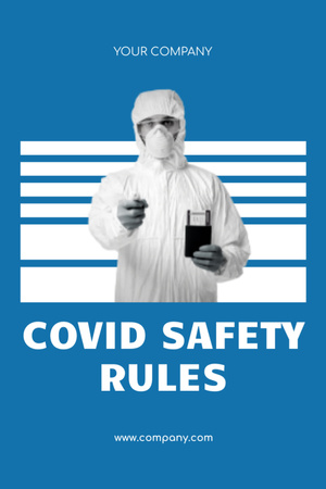 List of Safety Rules During  Covid Pandemic Flyer 4x6in Design Template