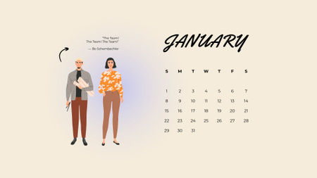 Plantilla de diseño de Businesspeople and Motivational Quotes Calendar 