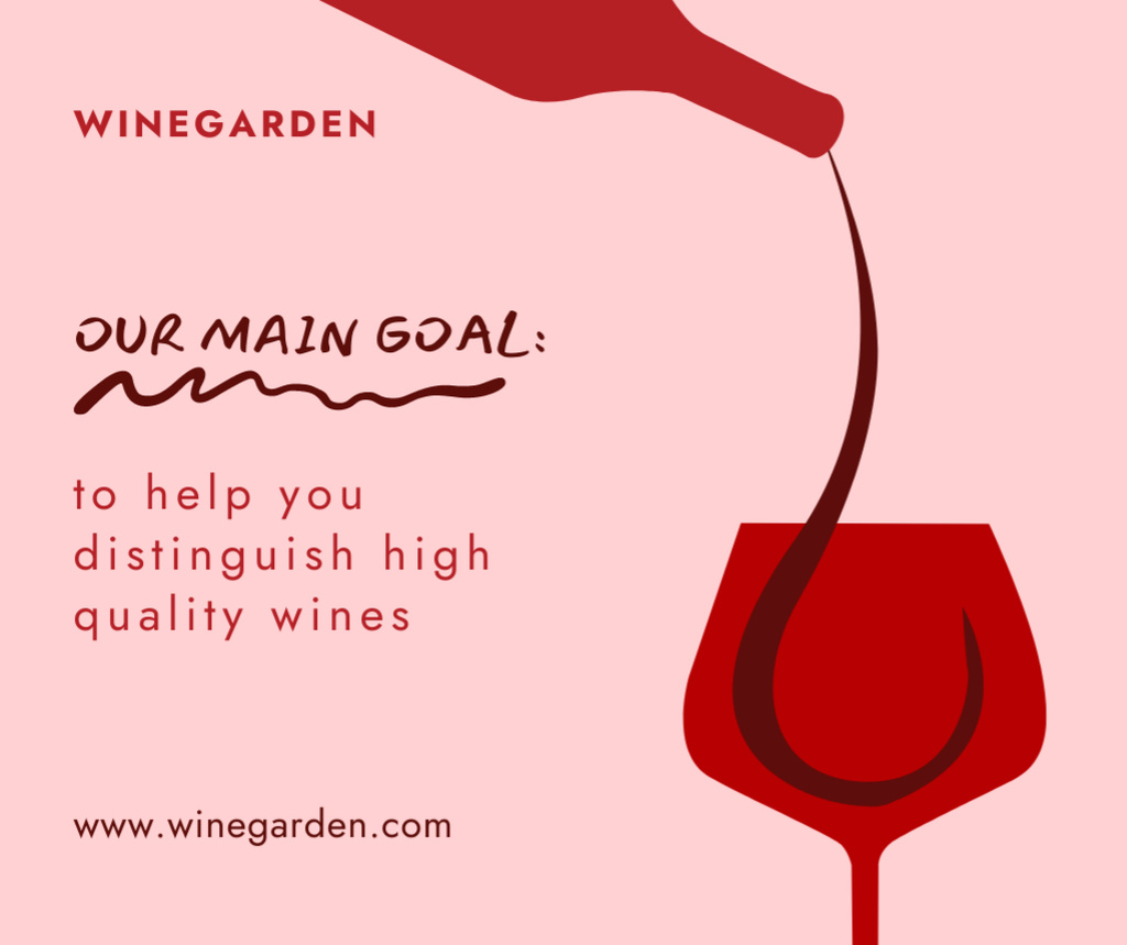Plantilla de diseño de Wine Tasting Announcement with Drink pouring in Wineglass Facebook 