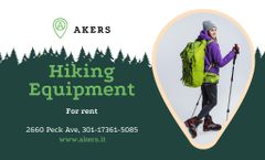 Hiking Equipment Ad with Backpacker Woman