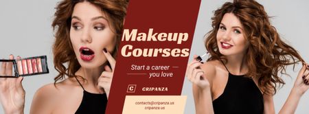 Cursos de Beleza Esteticista Aplicar Maquiagem Facebook cover Modelo de Design
