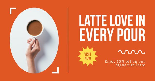 Creamy Coffee In Cup At Reduced Price Facebook AD – шаблон для дизайну