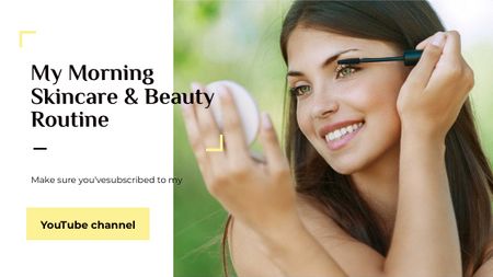 Beauty Blog Ad Woman applying Mascara Title – шаблон для дизайна