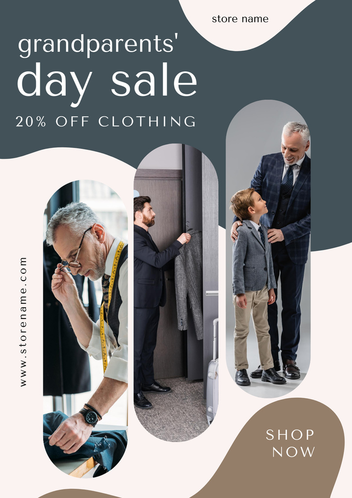 Sale on Grandparents Day Holiday Poster Design Template