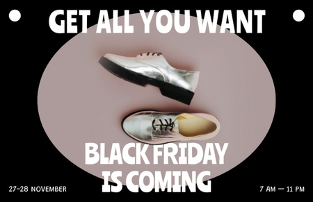 Stylish Shoes Sale on Black Friday Flyer 5.5x8.5in Horizontal Design Template