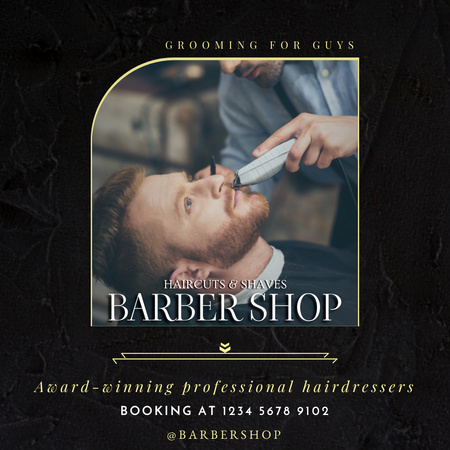 Welcome To Barbershop  Instagram Design Template