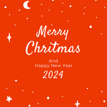 Plantilla de diseño de Cute Christmas And New Year Holiday Greeting Logo 1080x1080px 