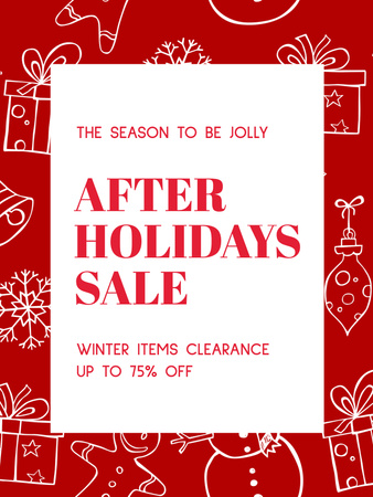 Platilla de diseño After Holidays Clearance And Discounts For Winter Stuff Offer Poster 36x48in