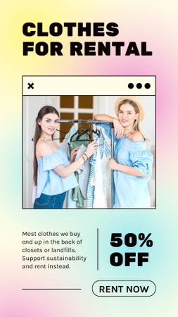 Rental clothes service discount Instagram Story Tasarım Şablonu