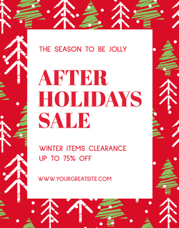 Designvorlage After Holidays Clearance Announcement For Winter Items für Poster 22x28in