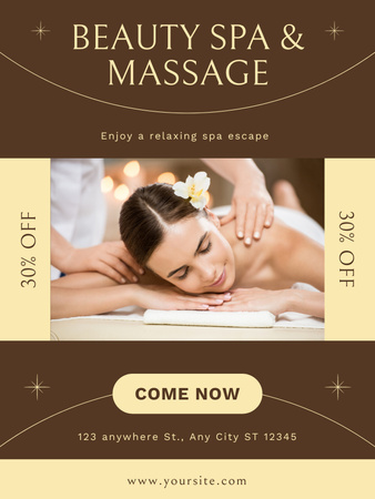 Special Offer for Massage Services Poster US Design Template