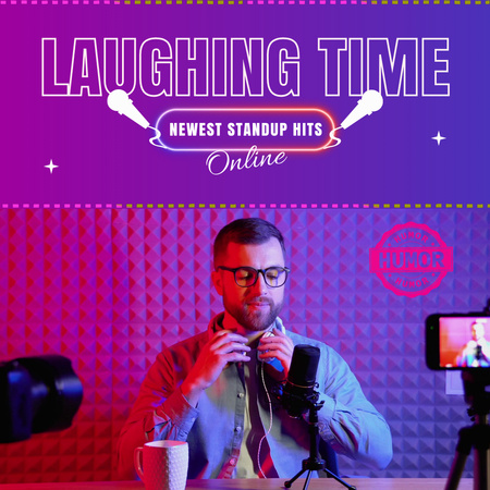 Jovial StandUp Show Streaming Online Animated Post Design Template