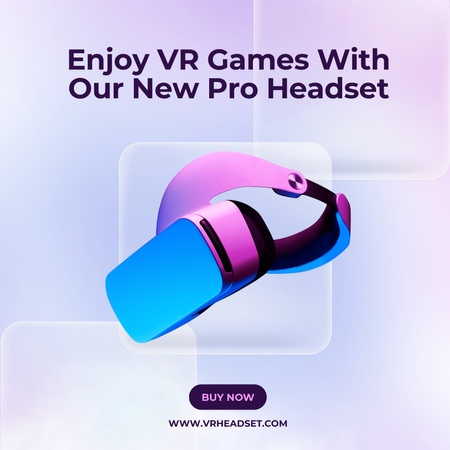 Plantilla de diseño de promoción de auriculares de realidad virtual Instagram 
