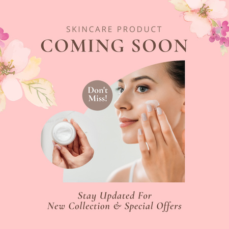 Modèle de visuel offre de produits de soins de la peau avec crème cosmétique - Instagram