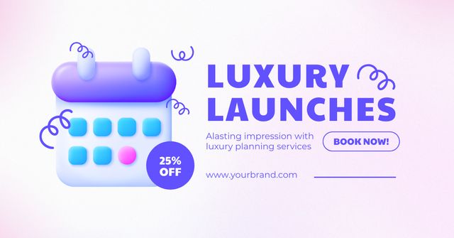 Plantilla de diseño de Discount on Luxury Event Launch Services Facebook AD 