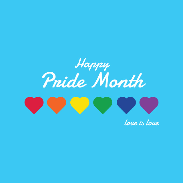 Pride Month Greeting Blue Instagramデザインテンプレート