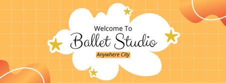 Promo of Ballet Studio on Orange Pattern Facebook cover Design Template